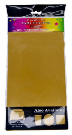 Plastic Tablecloth Gold
