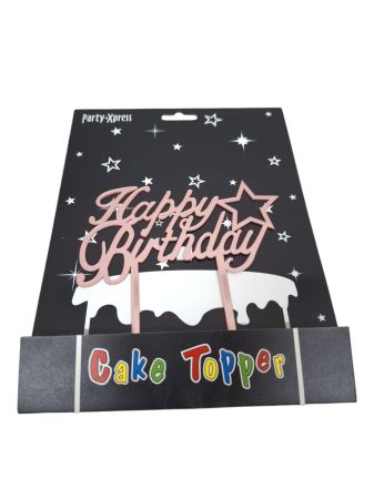 Cake Topper Happy Birthday Rose Gold