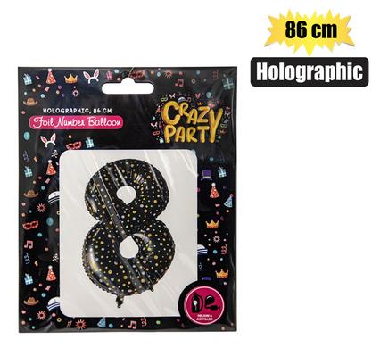 Balloon Foil Number 8 Holographic 86cm