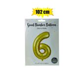 Balloon Foil Number 6 Gold 102cm