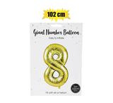 Balloon Foil Number 8 Gold 102cm