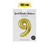 Balloon Foil Number 9 Gold 102cm