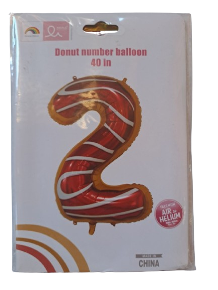 Balloon Foil Number 2 Donut 102cm