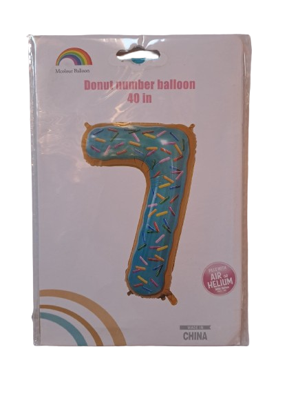 Balloon Foil Number 7 Donut 102cm