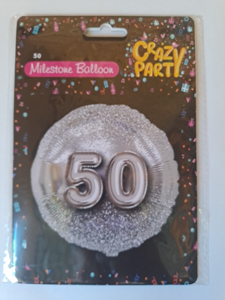 Balloon Foil Milestone Number 50 Silver 45cm