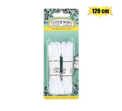 Flat Boot Laces 120cm White