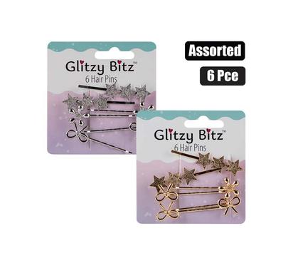 Hair Pins 6's Assorted each