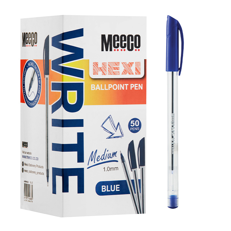 Hexi Ballpoint Pen Blue Medium 1.0mm Box of 50