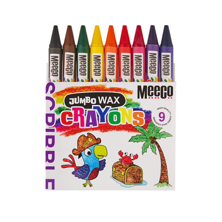 Wax Crayons Jumbo 9's - Meeco