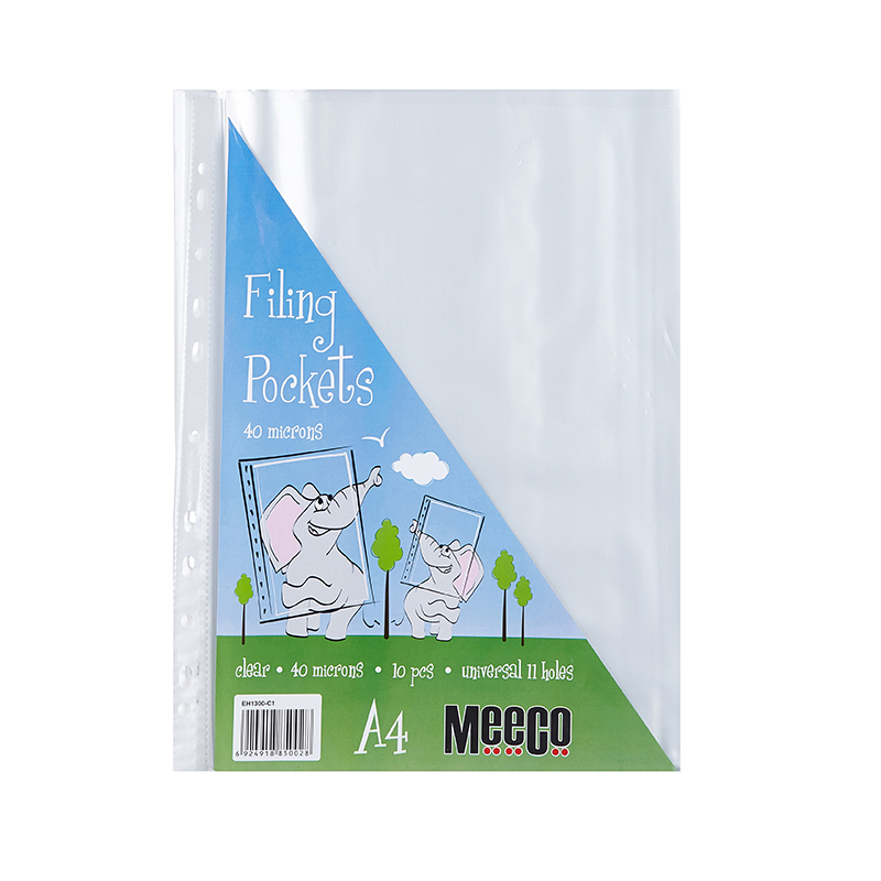 Filing Pockets A4 40mic Clear 10 piece