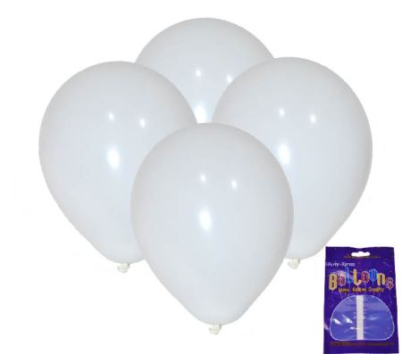 Latex Standard Balloons White 10's