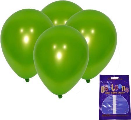 Latex Metallic Balloons Lime 10's