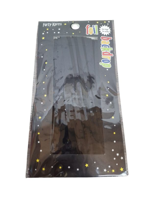 Foil Backdrop Curtain Black 1x2m