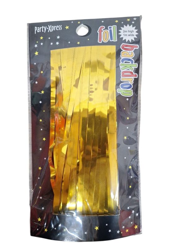 Foil Backdrop Curtain Gold 1x2m