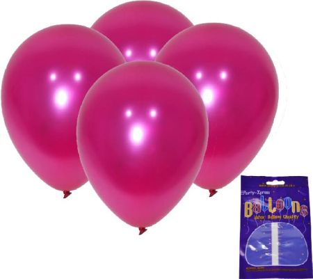 Latex Metallic Balloons Magenta 10's