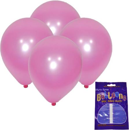 Latex Metallic Balloons Pink 10's