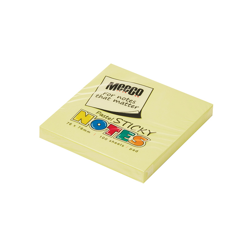 STICKY NOTES PASTEL YELLOW 100 SHEETS