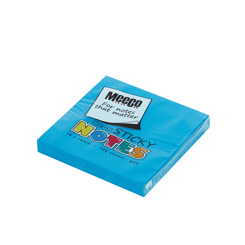 STICKY NOTES NEON BLUE 100 SHEETS