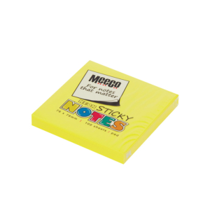 STICKY NOTES NEON YELLOW 100 SHEETS