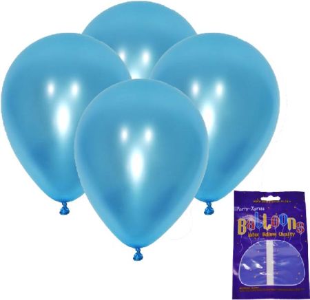 Latex Metallic Balloons Light Blue 10's