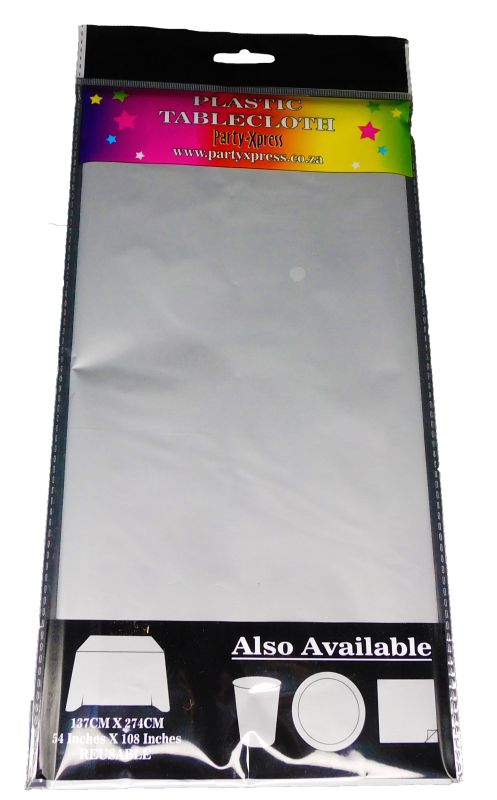 Plastic Tablecloth Silver
