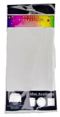 Plastic Tablecloth White